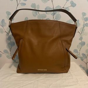 Cognac double zipper Michael Kors handbag